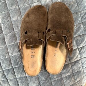 Birkenstock Brown Suede Mules